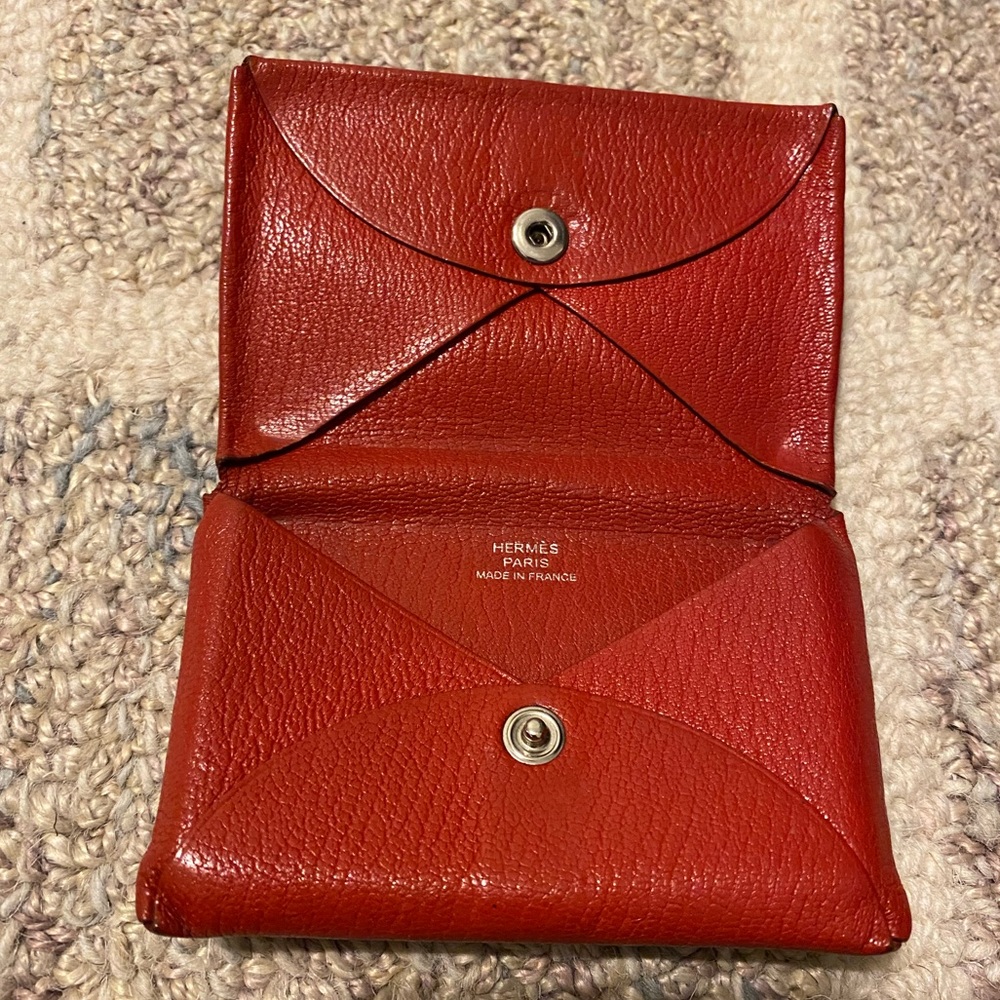Hermes Calvi Leather card holder